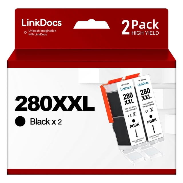 Cartuchos de tinta LinkDocs 280XXL negros PGBK para impresoras Canon