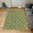 thumbnail image 2 of Owl Turkish Area Rug, Cartoon Style Illustration of Birds on the Branches Mysterious Woods Print, Soft Carpet for Living Room Decor with Distressed Look, 4' X 5.7', Olive Green, by Ambesonne, 2 of 4
