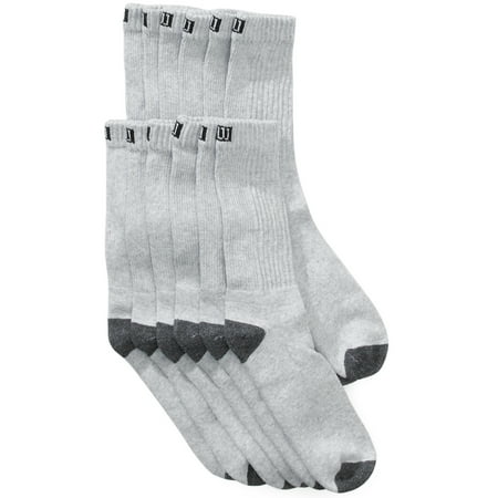 Wilson - Men's Cushioned Crew Socks, Grey 6-Pack