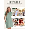 thumbnail image 5 of Eytino Womens Dress Holiday Dress Solid Color Casual Summer Crew Neck Short Sleeve T Shir Mini Dresses with Pockets Gold, 5 of 11