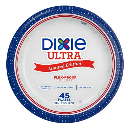Dixie Ultra Paper Dinner Size Plates, 45ct, Patriotic Limited (Best Color For Dinner Plates)