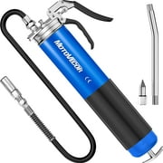 Motovecor 6000PSI Pistol Grip Grease Gun with Extra-Long 27 inch Reinforced Flex Hose - Blue