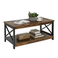 thumbnail image 4 of Convenience Concepts Oxford Coffee Table with Shelf, Barnwood/Black, 4 of 5