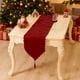 thumbnail image 1 of Camino de mesa navideño para cenas festivas | Mantel de poliéster blanco y rojo de 180 x 33 cm | Decoración festiva antiarrugas para comidas y reuniones navideñas, 1 of 5