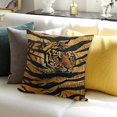 thumbnail image 3 of BANET Animal Skin Throw Pillow Cover Black Yellow Orange Brown Decorative Pillow Cases Square Cushion Cover for Home Bed Sofa Couch 24x24in, 3 of 5