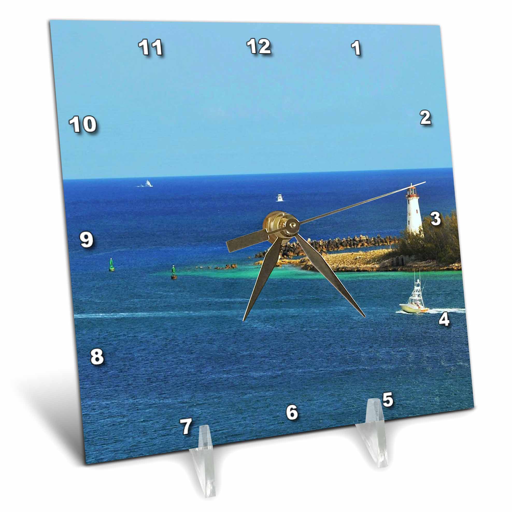 Lighthouse in the Bahamas 6x6 Desk Clock dc2922381