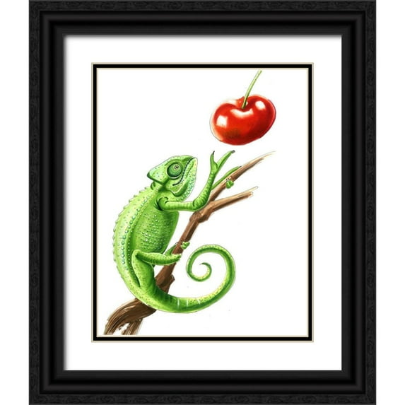 Shefranov, Olga 15x18 Black Ornate Wood Framed with Double Matting Museum Art Print Titled - Chameleon