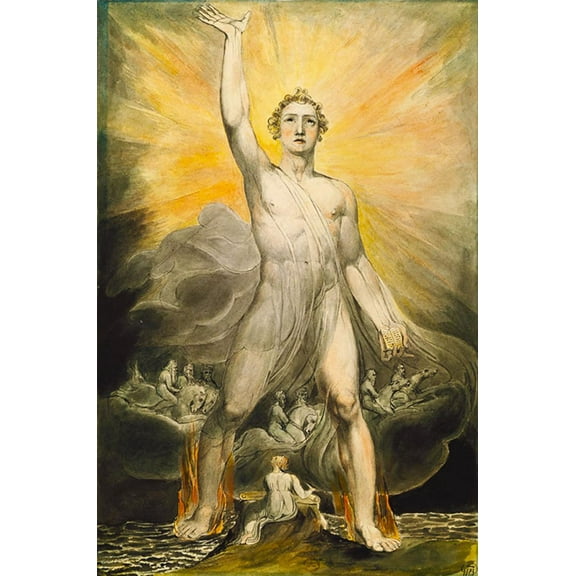 14"x22" Fine Art Quality Poster: William Blake The Angel Beautiful Angel Paintings