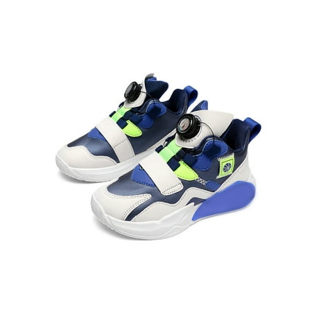 

Crocowalk Unisex Sneakers Non-Slip Warm Shoes Athletic Running Shoe Winter Low Top Fashion Sneaker Children Comfort Round Toe White Blue 2.5Y