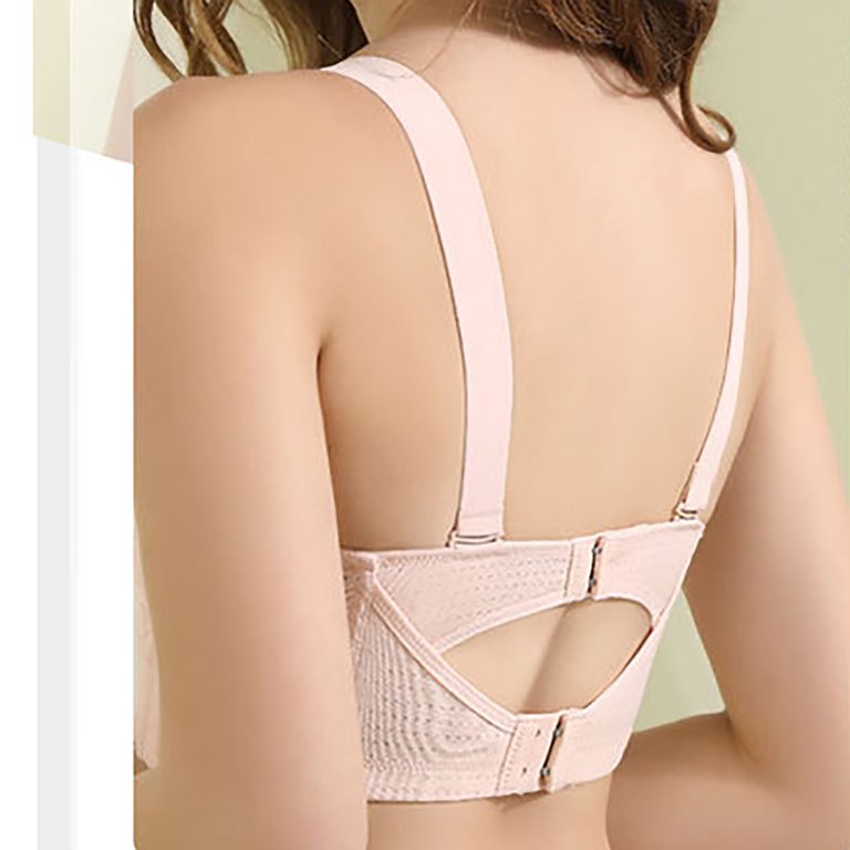 Odeerbi Plus Size Lounge Bras for Women 2024 Wireless Underwear Lightly  LinedCup Lace Sexy Bra Beige
