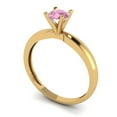 thumbnail image 2 of 0.5 ct Round Cut Simulated Pink Diamond Solitaire Engagement Ring for Women in 18K Yellow Gold, 2 of 5