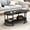 Black, variant on GlowPlume Industrial Wooden Oval Coffee Table, Mid Century Center Accent Tea Table with Open Storage Shelf & Heavy-Duty Metal Frame, 2-Tier Cocktail Table for Living Room Study Home, Rustic Brown