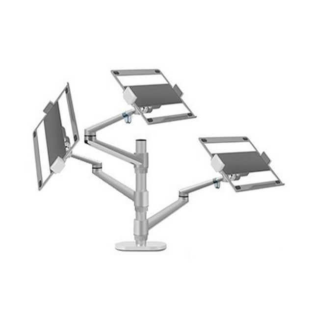 Bras de Bureau Réglable en Hauteur en Aluminium pour Ordinateur Portable 10-17 Pouces, Facile à Utiliser