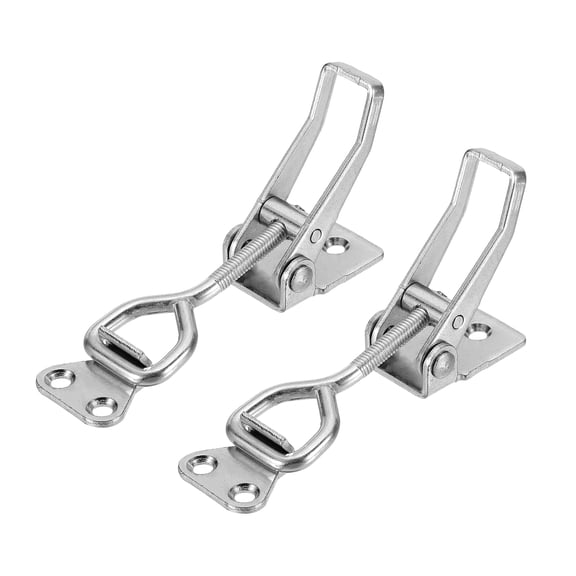 Uxcell 2pcs Adjustable Toggle Clamp M6x34mm 396lbs 4002 Style, Silver