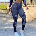 thumbnail image 2 of Ramiter Women'S Leggings Women Fashionable Pocket Yoga Pants High Elastic Lifting Slim and Sweat Pant Yoga Pants Men Tall S,Navy, 2 of 5