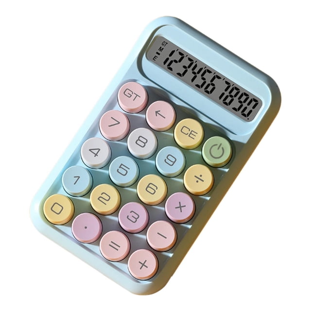 Calculadora de 10 dígitos, botones mecánicos de accesorios de escritorio portátil Pantalla de bolsillo básico para la escuela primaria Azul