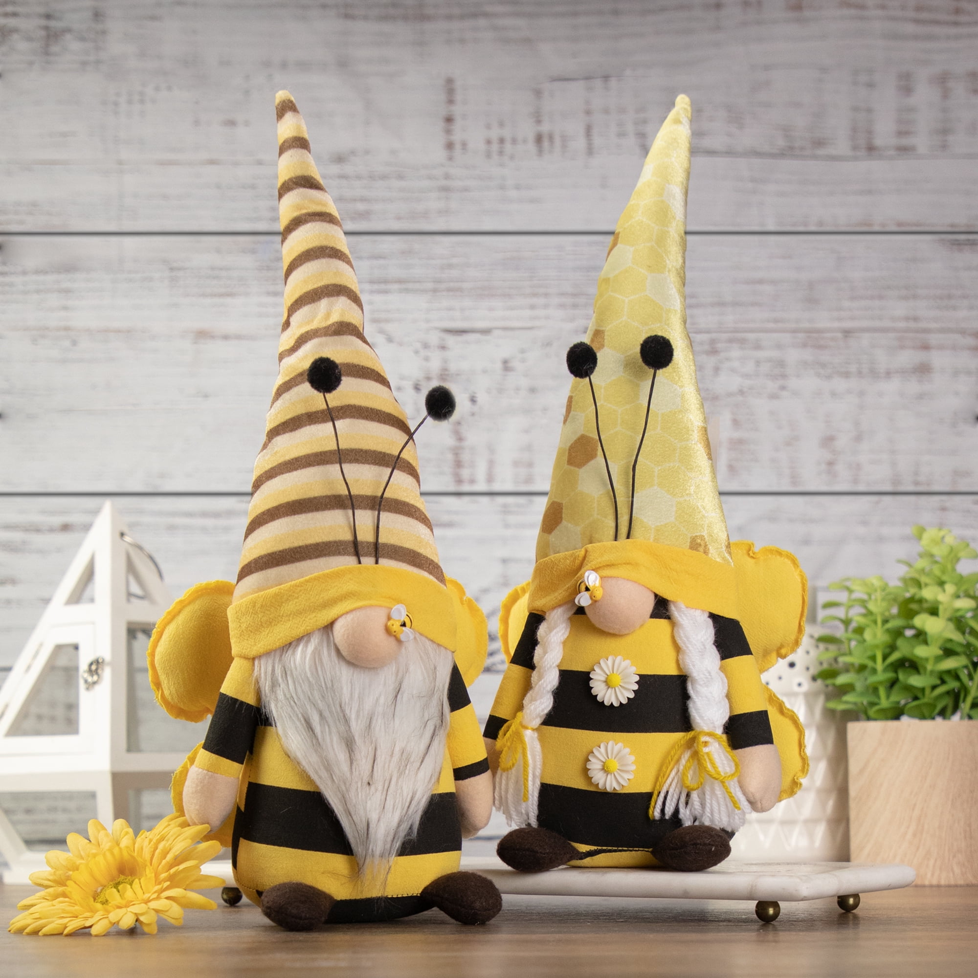 17" Black and Yellow Bumblebee Girl Springtime Gnome