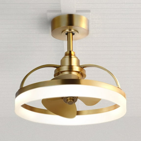 Luxury Glam Ceiling Fan, Medium Size: 8''H x 19.75''W, with Cosmopolitan Style Elements, Brushed Bronze Finish, UHP9540 from the Wishek Collection by Urban Ambiance