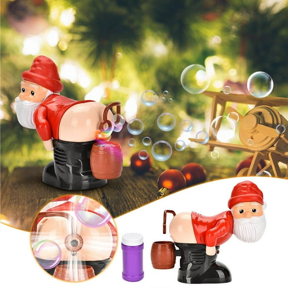 Bamboohart Christmas Gnomes Bubble Machine with Lights Music Bubble Blower Funny Toy Party Music Led Light Colorful Bubbled Christmas Stocking Stuffers Gifts for Kids Father Christmas