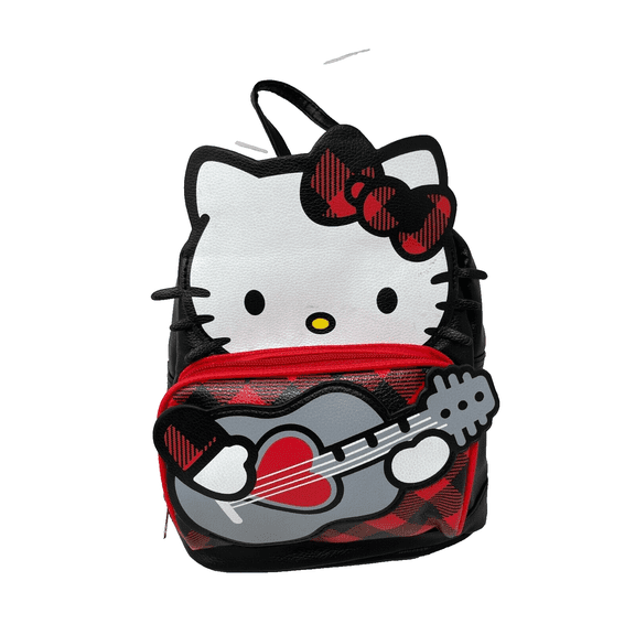 Sanrio Hello Kitty 11" PU Leather Fashion Backpack-GUITAR