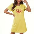 thumbnail image 2 of WREESH Nightgowns for Women Flare Short Sleeve Sleepshirt Crew Neck Sleepwear Pajama Dress S-2Xl Yellow, 2 of 4