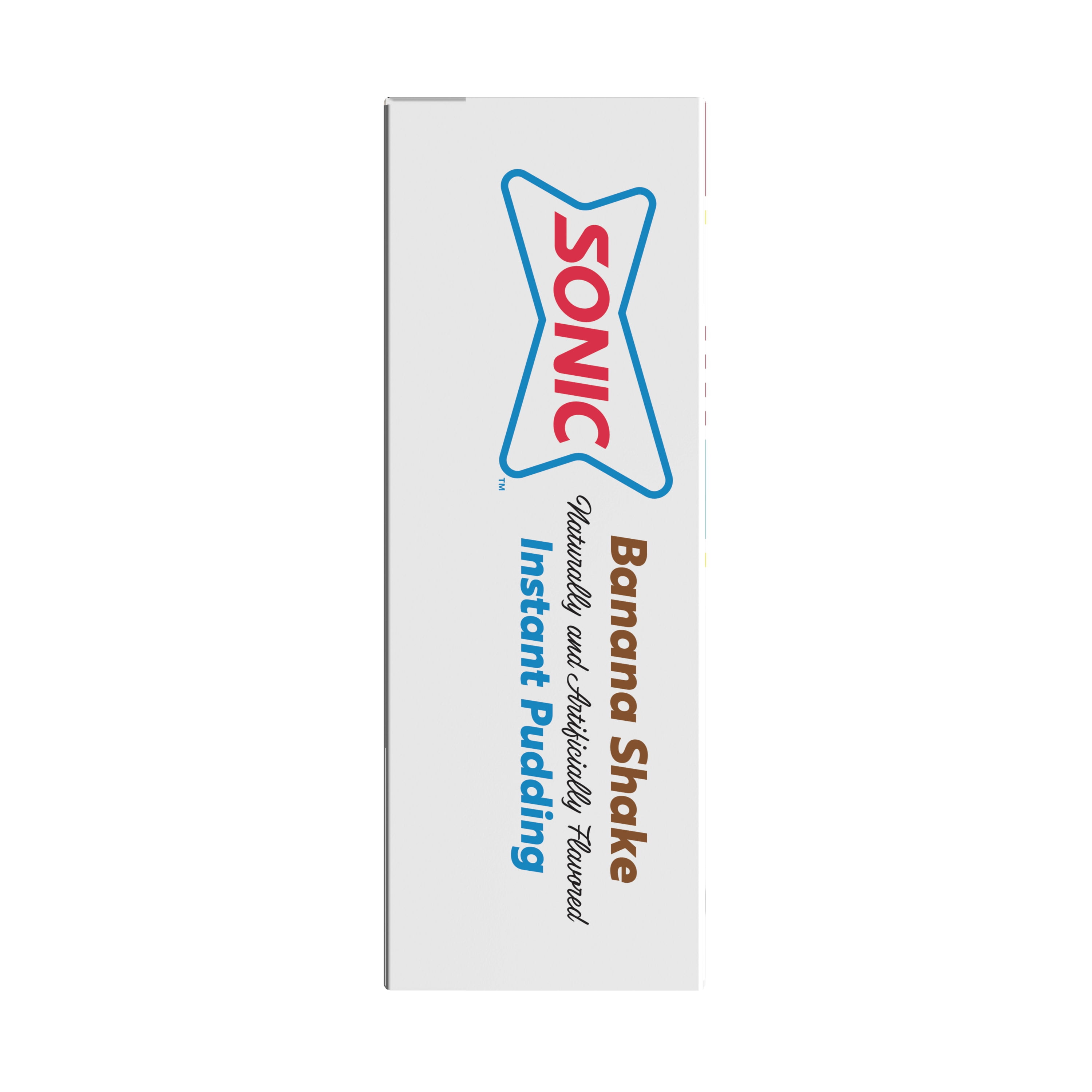 Sonic Banana Shake Instant Pudding Mix, 4 Servings, 3.03 oz Shelf-Stable Cardboard Box