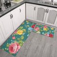 thumbnail image 2 of Pioneer Flower Floral Print Pattern Kitchen Rugs Sets Of 2,Anti Fatigue Kitchen Mat Rugs Non Slip Washable,Decorative Kitchen Floor Mats for Kitchen,Sink,Laundry,17"x30"+17"x47", 2 of 7