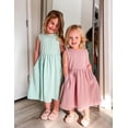thumbnail image 3 of Arshiner Toddler Girls Summer Dress Back Bowknot Sleeveless Twirly Casual Beach Party Sundress with Pockets, 3 of 6