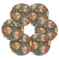 thumbnail image 2 of Sun and Moon Face 6 Pcs Drink Coasters with Holder Absorbent Coasters Woven Coasters for Drinks Table Desk Protection Home Decor, 2 of 7
