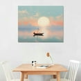 thumbnail image 2 of COMIO Canvas Wall Art Sailboat Sailing Under The Full Moon Canvas Print Artwork Boat Over The Sea Wall Art Paintings Modern Picture Print Unframed for Living Room Dinning Room Bedroom Bathroom Home, 2 of 4
