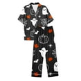 thumbnail image 4 of Womens Pajama Sets Halloween Pumpkprint Short Sleeve Shirts Long Pants Sleepwear Loungewear Nightwear Nightclothes Homewear, 4 of 5