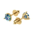 thumbnail image 2 of Clara Pucci 2Ct Synthetic Blue Moissanite Round Cut VVS1 Screw Back Stud 18k Solid hypoallergenic Gold Designer Earrings For April, 2 of 7