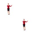 thumbnail image 1 of Ruiboury Miniature Hand-Painted Model People Figure Diorama Scenery Lifelike and Charming Hostess Red height 2.8-3cm 2Set, 1 of 6