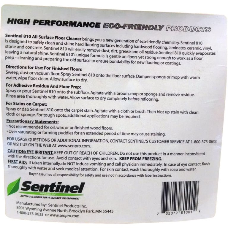 Sentinel 810 All-Surface Floor Cleaner - Best Floor Cleaner For