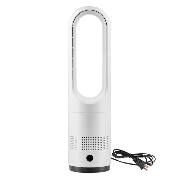 KFFKFF Bladeless Tower Fan with 80° Oscillation, 8 Speed Settings, 9-Hour Timer, High Velocity Air Circulator for Home, Office, Bedroom, and Living Room, Includes Remote Control, White