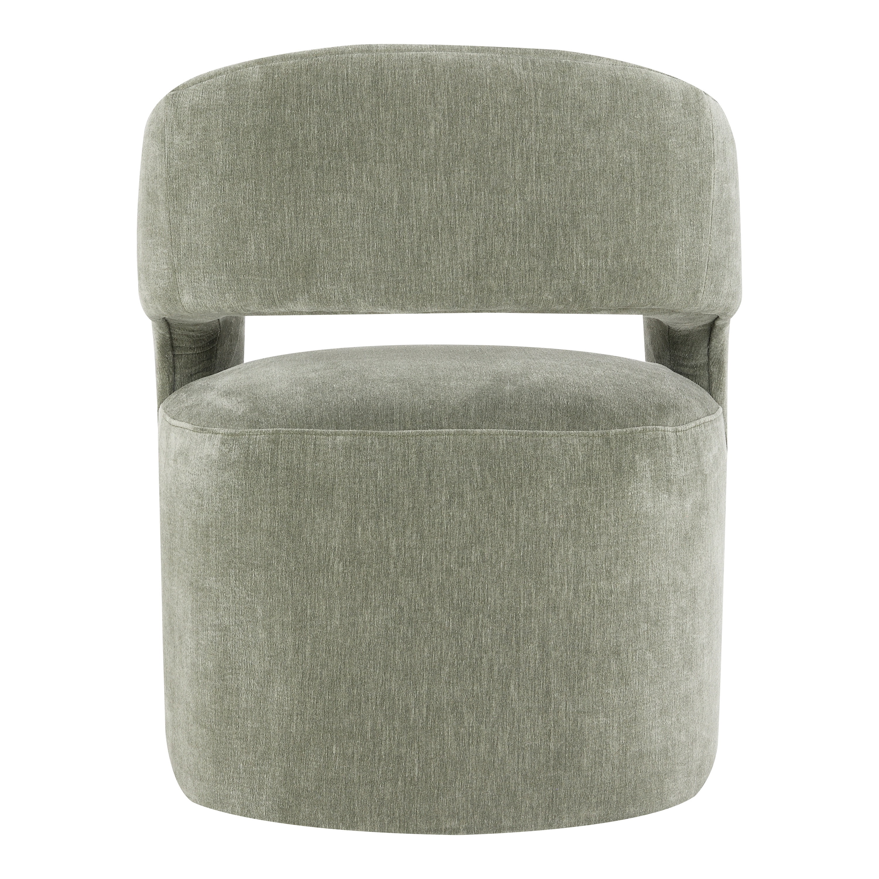 Furniture of America Arize Modern Fabric Barel Back Accent Chair with Casters, Green