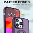 thumbnail image 4 of For iPhone 15 Pro Max Case Magnetic, Compatible with Magsafe Matte Back Cover Rotating Kickstand Bumper Rugged Phone Case Cover for Apple iPhone 15 Pro Max, Purple, 4 of 6