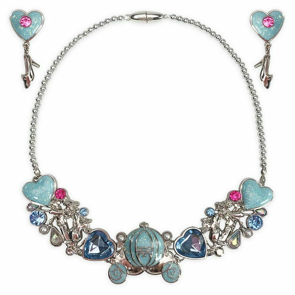 Disney Store Cinderella Costume Jewelry Set for Kids Princess Necklace