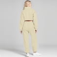thumbnail image 3 of Women Two Piece Outfits Long Sleeve Half Zip Crop Sweatsuit With Jogger Pants Sets With Pockets Dressy Pant Suits for A Wedding plus Size Elegantly Casual Clothes for Women Pant Suits for Women Casual, 3 of 5