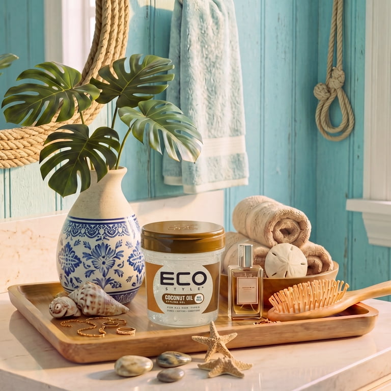 Eco Style Coconut Oil Hair Gel, 16 oz, Hydrating, Weightless Sheen Eco Style Coconut Oil Hair Gel, 16 oz, Hydrating, Weightless Sheen