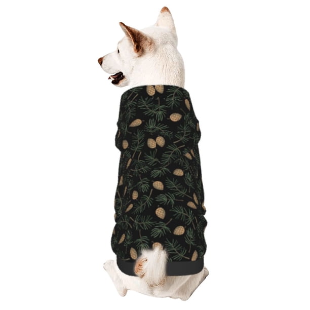 Balery Pine Cone Woodland Pattern Sudadera con Capucha para Perros Pequeños – Ropa para Mascotas, Disfraz para Perros y Gatos, Ideal para Fiestas y Cosplay-X-Large