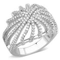 thumbnail image 1 of Women Rhodium Brass Ring with AAA Grade CZ in Clear - Size 10, 1 of 1