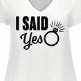 thumbnail image 4 of Inktastic I Said Yes with Engagement Ring Women's Plus Size V-Neck T-Shirt, 4 of 5