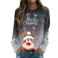thumbnail image 1 of Noël Femmes Sweat-Shirt à Manches Longues Fermeture Cardigan Imprimé Mode Pull-Over Col Rond Chaud Chandail Vacances Noël Outwear Veste de Longueur Moyenne, 1 of 6