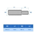 thumbnail image 2 of Uxcell Lot de 6 M6x10mm à M10x10mm Double Extrémité Tige Filetée en Acier Inoxydable 304, 2 of 6