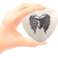 thumbnail image 3 of Angel Wings Heart Keepsake Urn - Loving Angel Wings Mini Heart Cremation Urn for Ashes- Handcrafted Angel Wings & Heart Sharing Urn with Stand, Velvet Case & Bag (Pearl White Heart Keepsake), 3 of 4