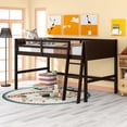 thumbnail image 2 of Twin Size Loft Bed, Wood Low Bed with Ladder, No Box Spring Needed, 3 Colors Available, 2 of 8