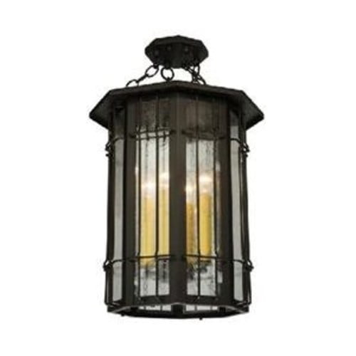 Meyda Tiffany 14670 Pink/Blue Pond Lily - 3 Light Accent Lamp   Mahogany Bronze Finish with Pink/Mauve/Blue Glass