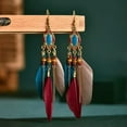 thumbnail image 6 of GKNET Women Fashion Bohemian Earrings Delicate Jewelry Long Tassel Fringe Boho Hook Drop Dangle-navy blue, 6 of 8