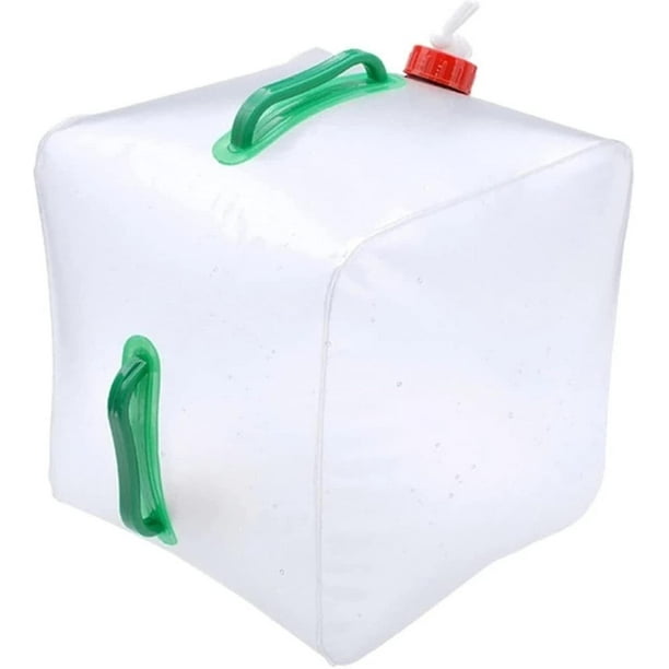 20L Collapsible Water Tank Container Bag with Faucet Transparent Portable Collapsible Camping Water Carrier for Office, Camping, Juice, Cocktails